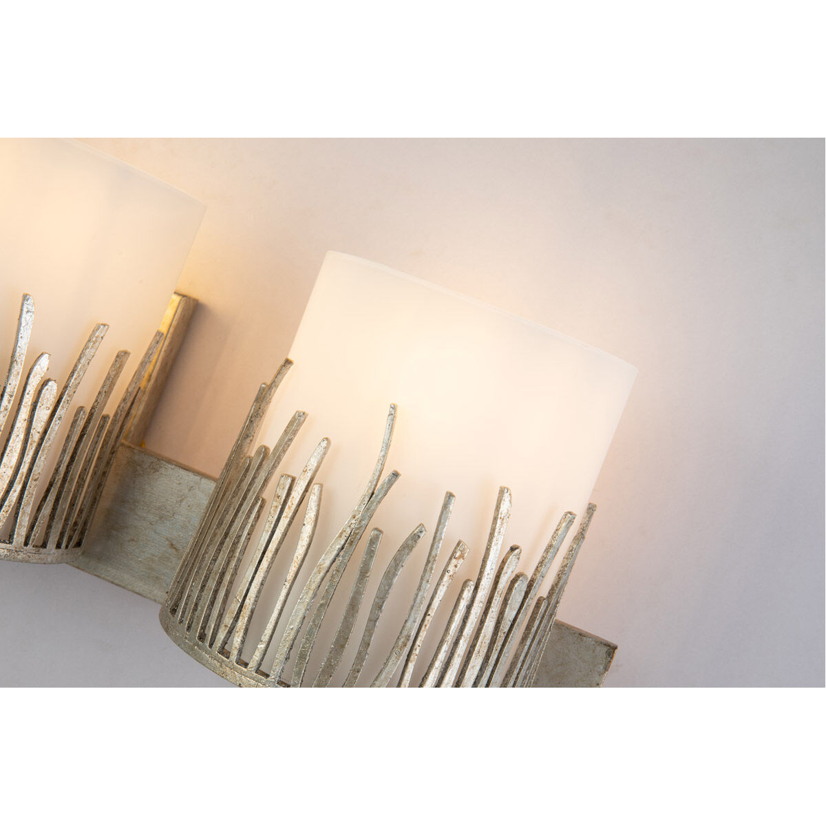 Sawgrass 3 Light 24 inch Silver Bath Light Wall Light in Silver Leaf with Antique